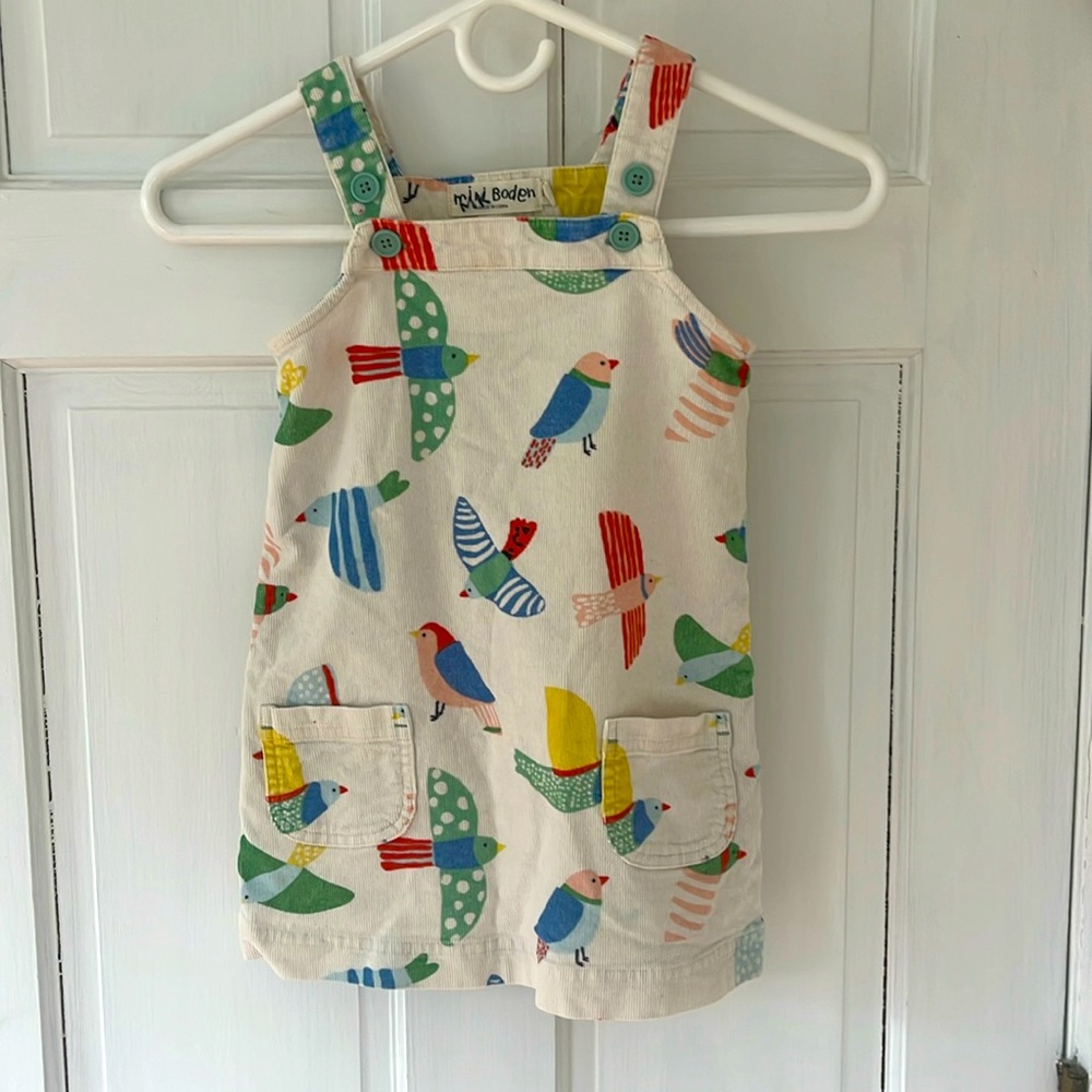 Mini Boden Colorful Bird Print Dress